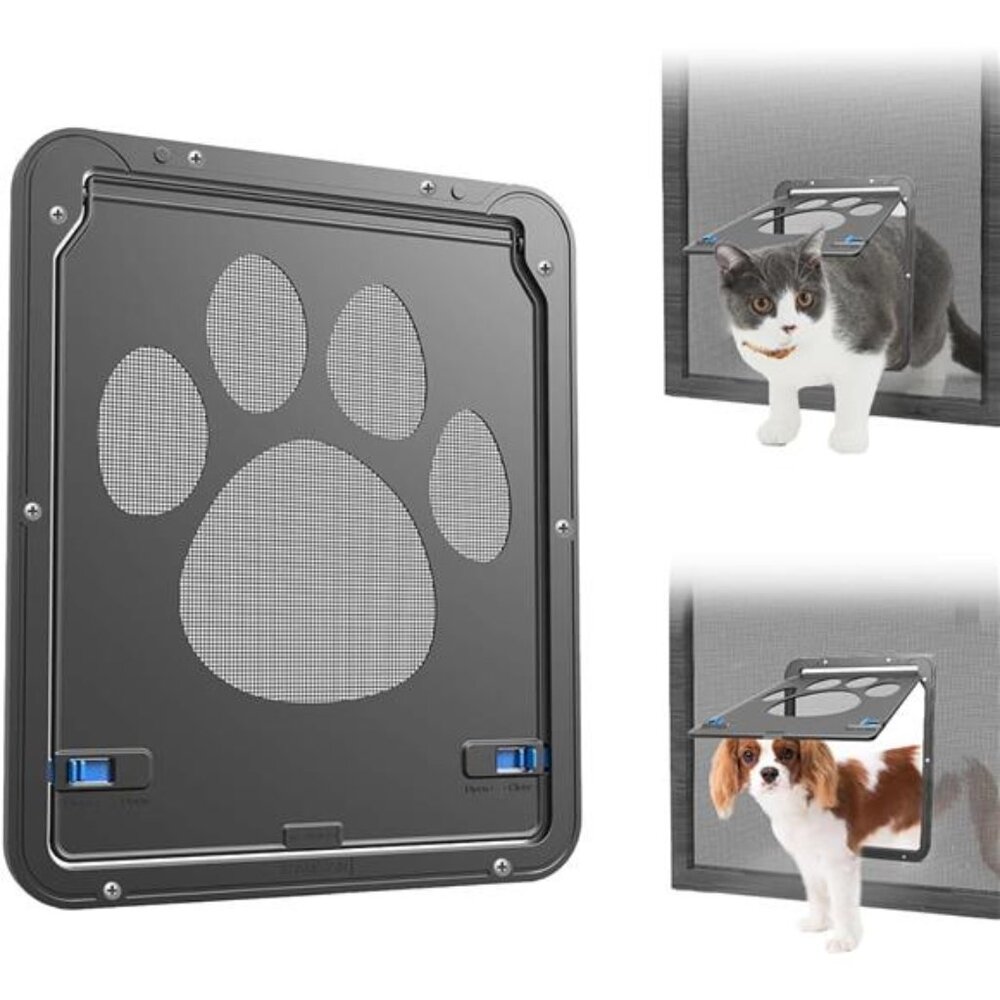 Cat Door for Screen Door, Flap Opening 8 x 10 inches, Cat Door for Window Screen